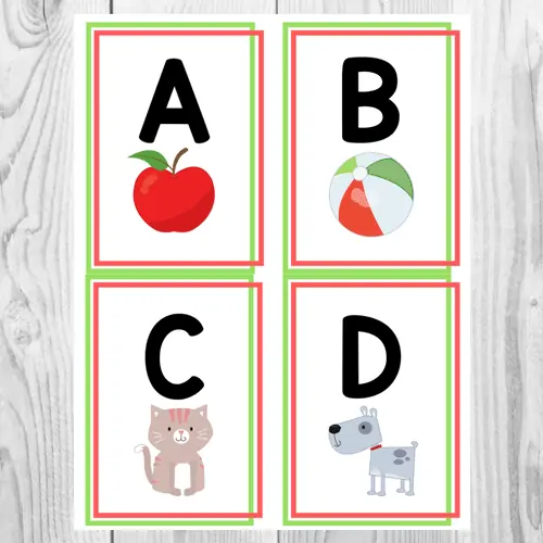 Alphabet-flashcards-green-and-pink-frame.webp